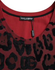 Dolce & Gabbana Red Leopard Print Sleeveless Tank T-shirt -   -  Dolce & Gabbana.