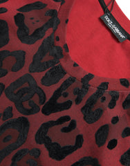 Dolce & Gabbana Red Leopard Print Sleeveless Tank T-shirt -   -  Dolce & Gabbana.