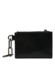 Dolce & Gabbana Black Leather Zip Logo Keyring Coin Purse Keyring Wallet -  Wallets for Men -  Dolce & Gabbana.