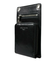 Dolce & Gabbana Wallet Black Horse Leather Zip Logo Cross Body Phone Slot -   -  Dolce & Gabbana.