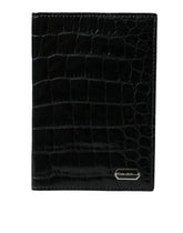 Dolce & Gabbana Black Exotic Skin Leather Long Bifold Passport Holder -   -  Dolce & Gabbana.