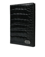 Dolce & Gabbana Black Exotic Skin Leather Long Bifold Passport Holder -   -  Dolce & Gabbana.