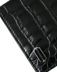 Dolce & Gabbana Black Exotic Skin Leather Long Bifold Passport Holder -   -  Dolce & Gabbana.