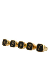 Dolce & Gabbana Gold Brass ROYAL Enamel Set of 5 Ring -   -  Dolce & Gabbana.