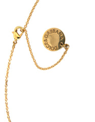 Dolce & Gabbana Gold Brass Chain Dog Heart Pendant Charm Necklace -   -  Dolce & Gabbana.