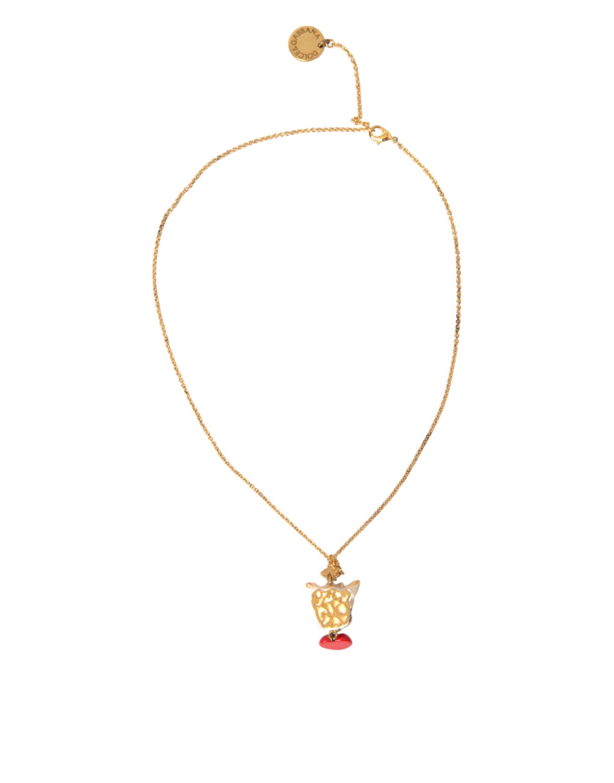 Dolce & Gabbana Gold Brass Chain Dog Heart Pendant Charm Necklace -   -  Dolce & Gabbana. Dolce & Gabbana Gold Brass Chain Dog Heart Pendant Charm Necklace -   -  Dolce & Gabbana.