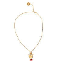 Dolce & Gabbana Gold Brass Chain Dog Heart Pendant Charm Necklace -   -  Dolce & Gabbana.