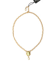 Dolce & Gabbana Gold Brass Chain Pearl Pendant Charm Necklace -   -  Dolce & Gabbana.