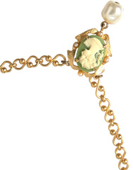 Dolce & Gabbana Gold Brass Chain Pearl Pendant Charm Necklace -   -  Dolce & Gabbana.