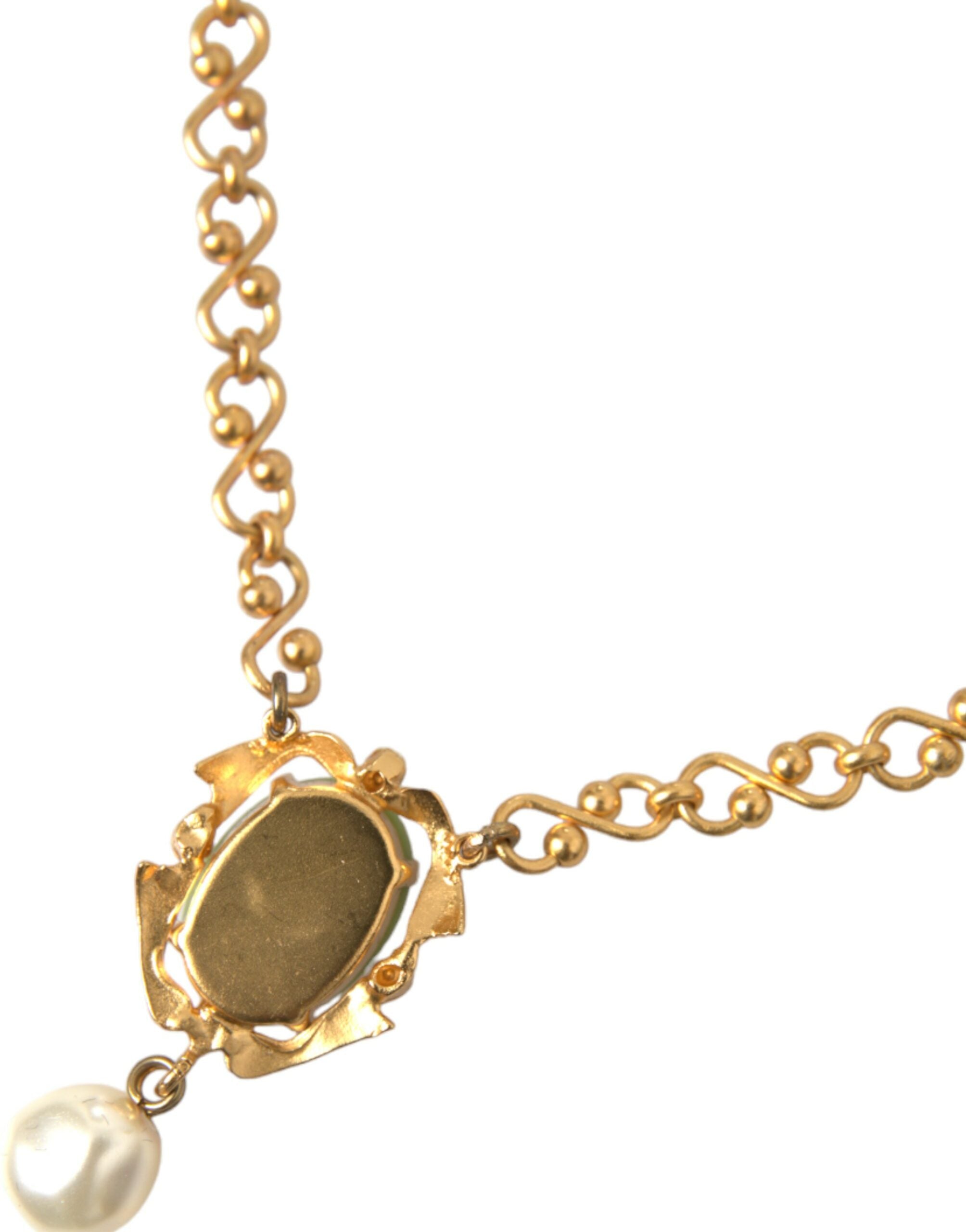 Dolce & Gabbana Gold Brass Chain Pearl Pendant Charm Necklace -   -  Dolce & Gabbana. Dolce & Gabbana Gold Brass Chain Pearl Pendant Charm Necklace -   -  Dolce & Gabbana.