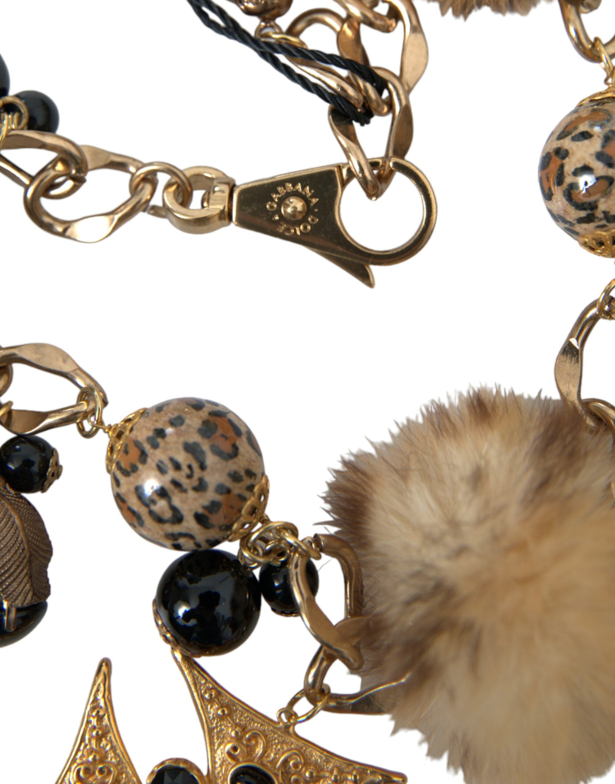 Dolce & Gabbana Gold Black Crystals Lapin Fur Filigree Chocker Necklace -   -  Dolce & Gabbana. Dolce & Gabbana Gold Black Crystals Lapin Fur Filigree Chocker Necklace -   -  Dolce & Gabbana.