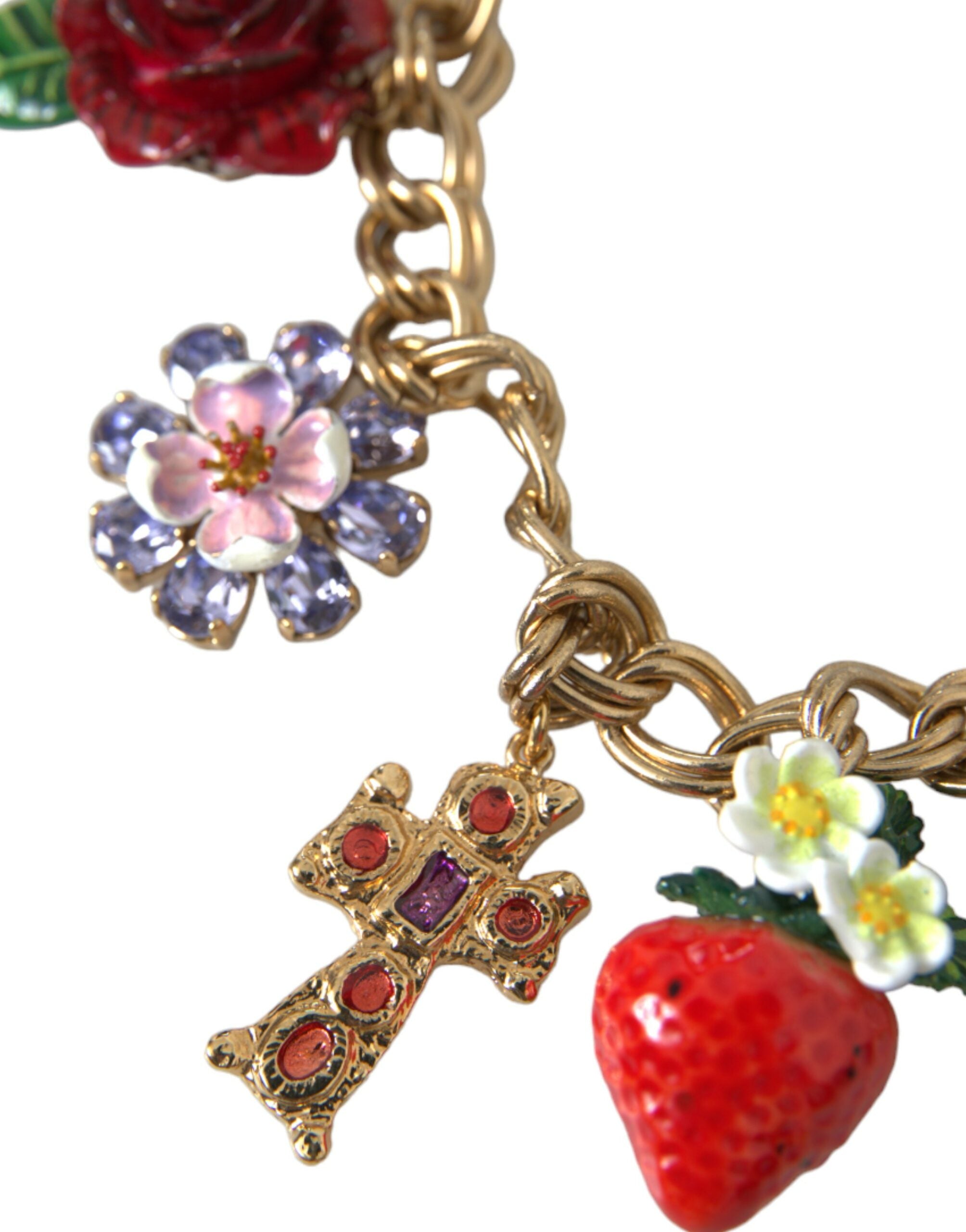 Dolce & Gabbana Gold Chain Rose Cross Strawberry Star Pendant Necklace -   -  Dolce & Gabbana. Dolce & Gabbana Gold Chain Rose Cross Strawberry Star Pendant Necklace -   -  Dolce & Gabbana.