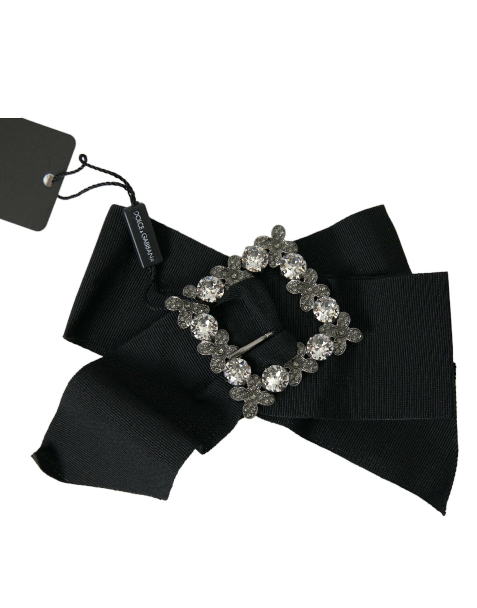 Dolce & Gabbana Black Swarovski Crystal Embellished Hair Clip -   -  Dolce & Gabbana.