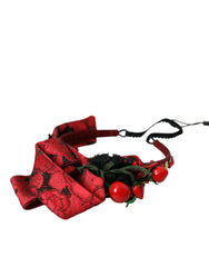 Dolce & Gabbana Red Cherry Sicily Embellished Women Hairband Diadem -   -  Dolce & Gabbana.