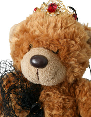 Dolce & Gabbana Brown Teddy Bear Gold Crystal Crown Hair Band Diadem -   -  Dolce & Gabbana.