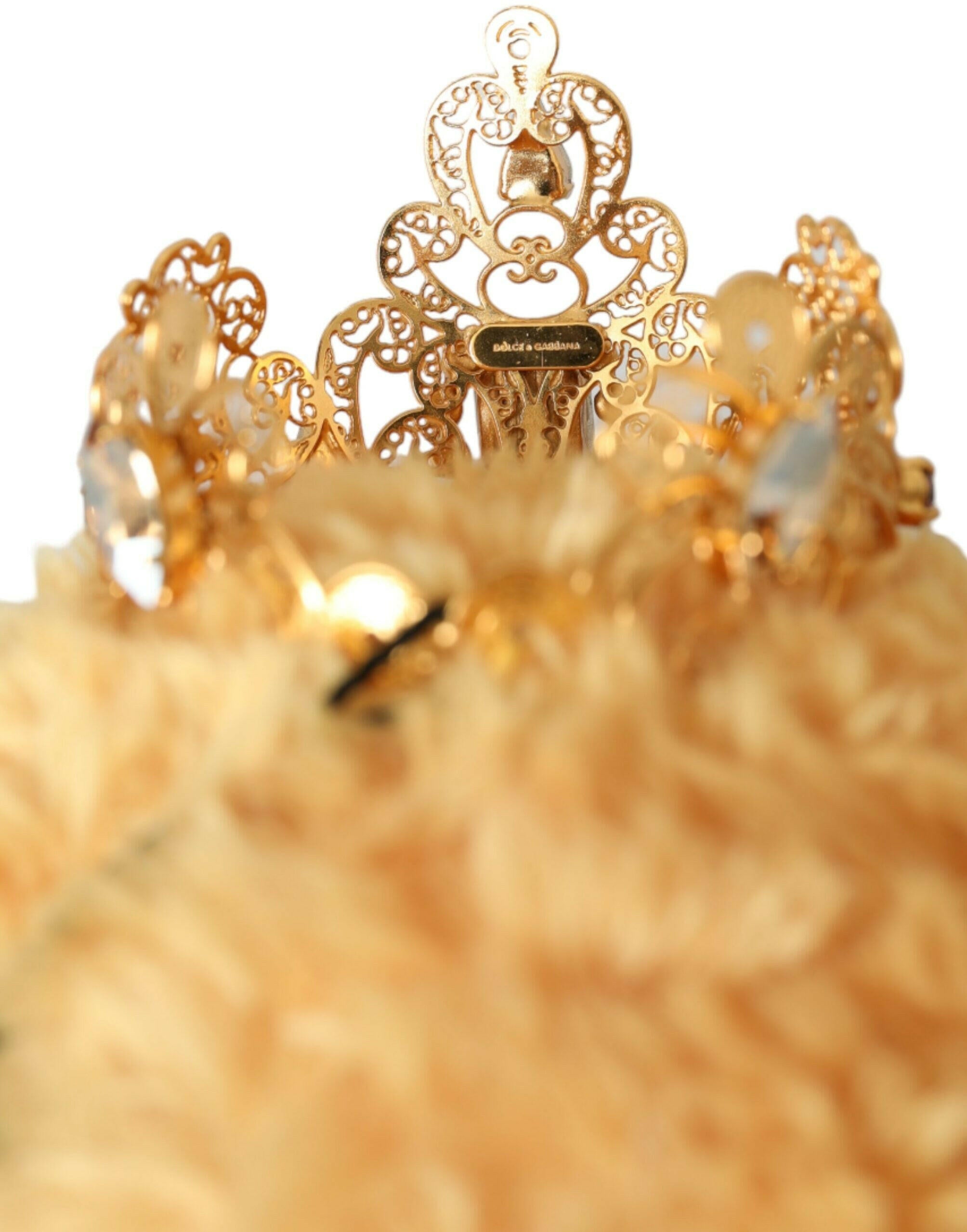 Dolce & Gabbana Brown Teddy Bear Gold Crystal Crown Hair Band Diadem -   -  Dolce & Gabbana. Dolce & Gabbana Brown Teddy Bear Gold Crystal Crown Hair Band Diadem -   -  Dolce & Gabbana.