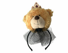 Dolce & Gabbana Brown Teddy Bear Gold Crystal Crown Hair Band Diadem -   -  Dolce & Gabbana.