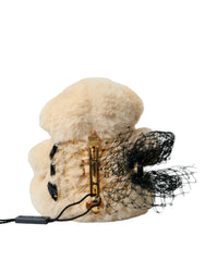 Dolce & Gabbana Beige Teddy Bear Mesh Net Band Hair Clip -   -  Dolce & Gabbana.