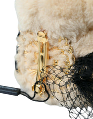 Dolce & Gabbana Beige Teddy Bear Mesh Net Band Hair Clip -   -  Dolce & Gabbana.
