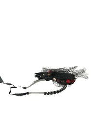 Dolce & Gabbana Black Strawberry Sicily Crystal Mesh Net Headband Diadem -   -  Dolce & Gabbana.