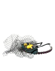 Dolce & Gabbana Black Lemons Sicily Purple Crystal Net Headband Diadem -   -  Dolce & Gabbana.