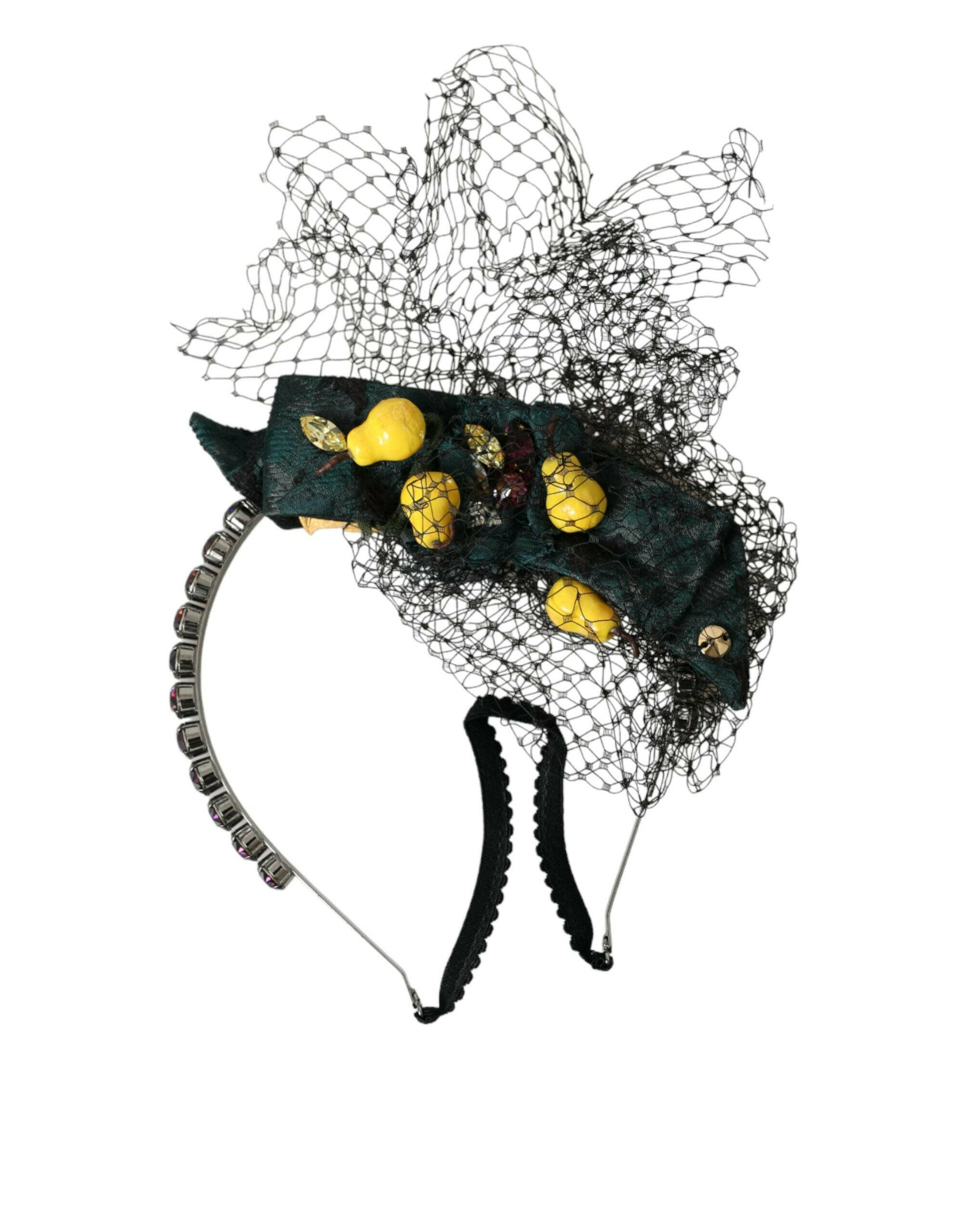 Dolce & Gabbana Black Lemons Sicily Purple Crystal Net Headband Diadem -   -  Dolce & Gabbana.