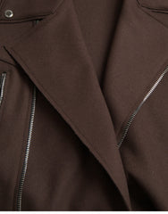 Dolce & Gabbana Brown Coat Short Biker Wool Jacket -   -  Dolce & Gabbana.