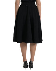 Dolce & Gabbana Black High Waist A-line Knee Length Skirt -   -  Dolce & Gabbana.