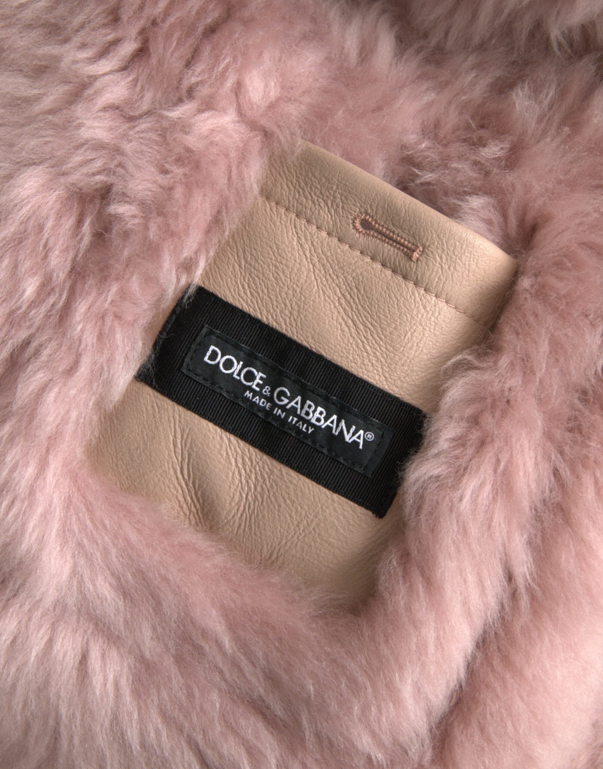 Dolce & Gabbana Beige Pink Lamb Leather Shearling Coat Jacket -   -  Dolce & Gabbana. Dolce & Gabbana Beige Pink Lamb Leather Shearling Coat Jacket -   -  Dolce & Gabbana.