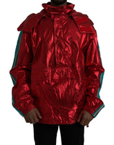 Dolce & Gabbana Red Nylon Hooded Pullover Sweatshirt Jacket -   -  Dolce & Gabbana.
