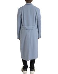 Dolce & Gabbana Blue Double Breasted Long Trench Coat Jacket -   -  Dolce & Gabbana.