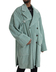 Dolce & Gabbana Blue Double Breasted Corduroy Cotton Jacket -   -  Dolce & Gabbana.