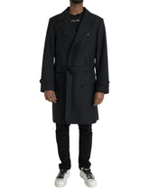 Dolce & Gabbana Black Double Breasted Trench Coat Jacket -   -  Dolce & Gabbana.