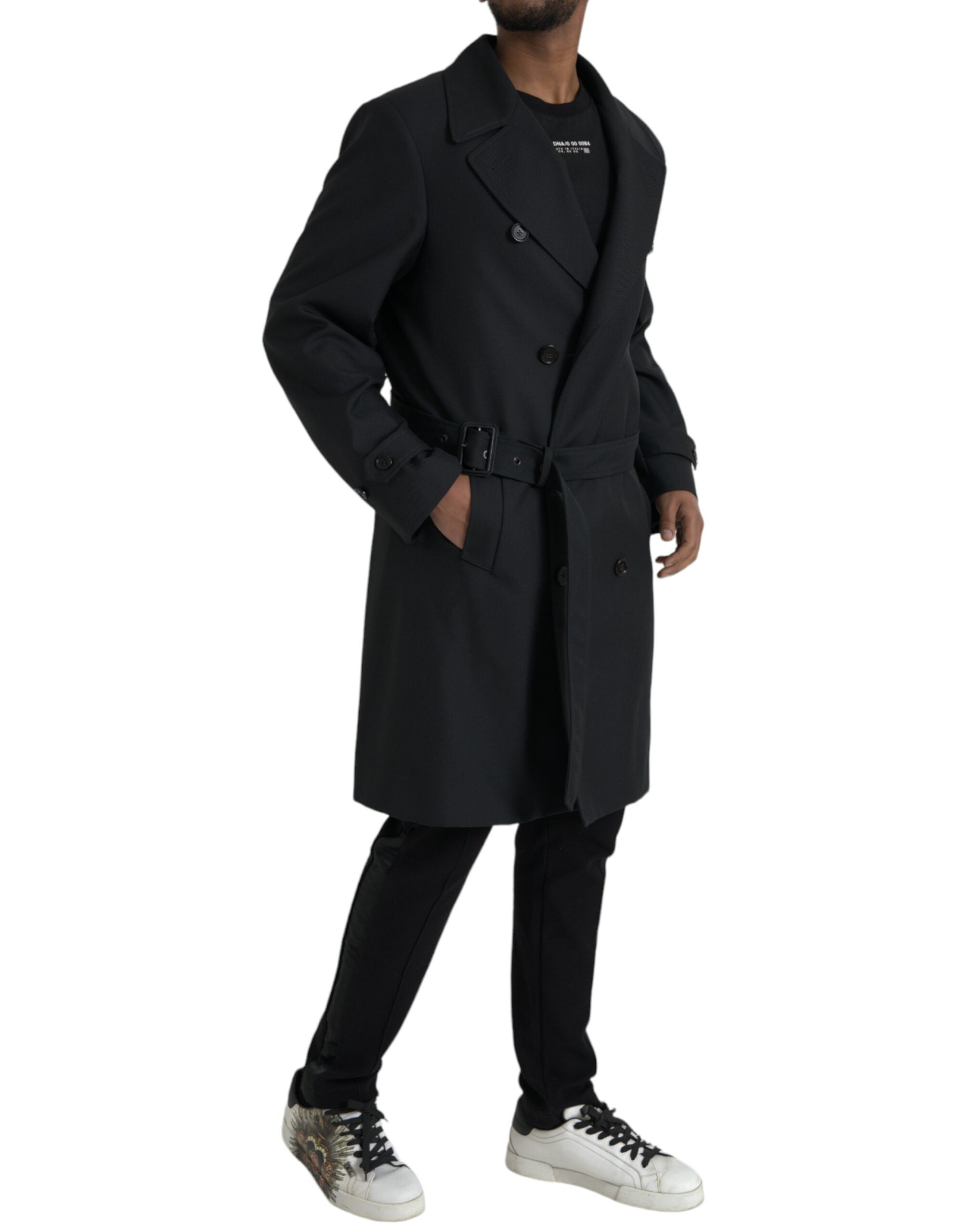Dolce & Gabbana Black Double Breasted Trench Coat Jacket -   -  Dolce & Gabbana. Dolce & Gabbana Black Double Breasted Trench Coat Jacket -   -  Dolce & Gabbana.