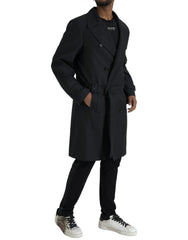 Dolce & Gabbana Black Double Breasted Trench Coat Jacket -   -  Dolce & Gabbana.