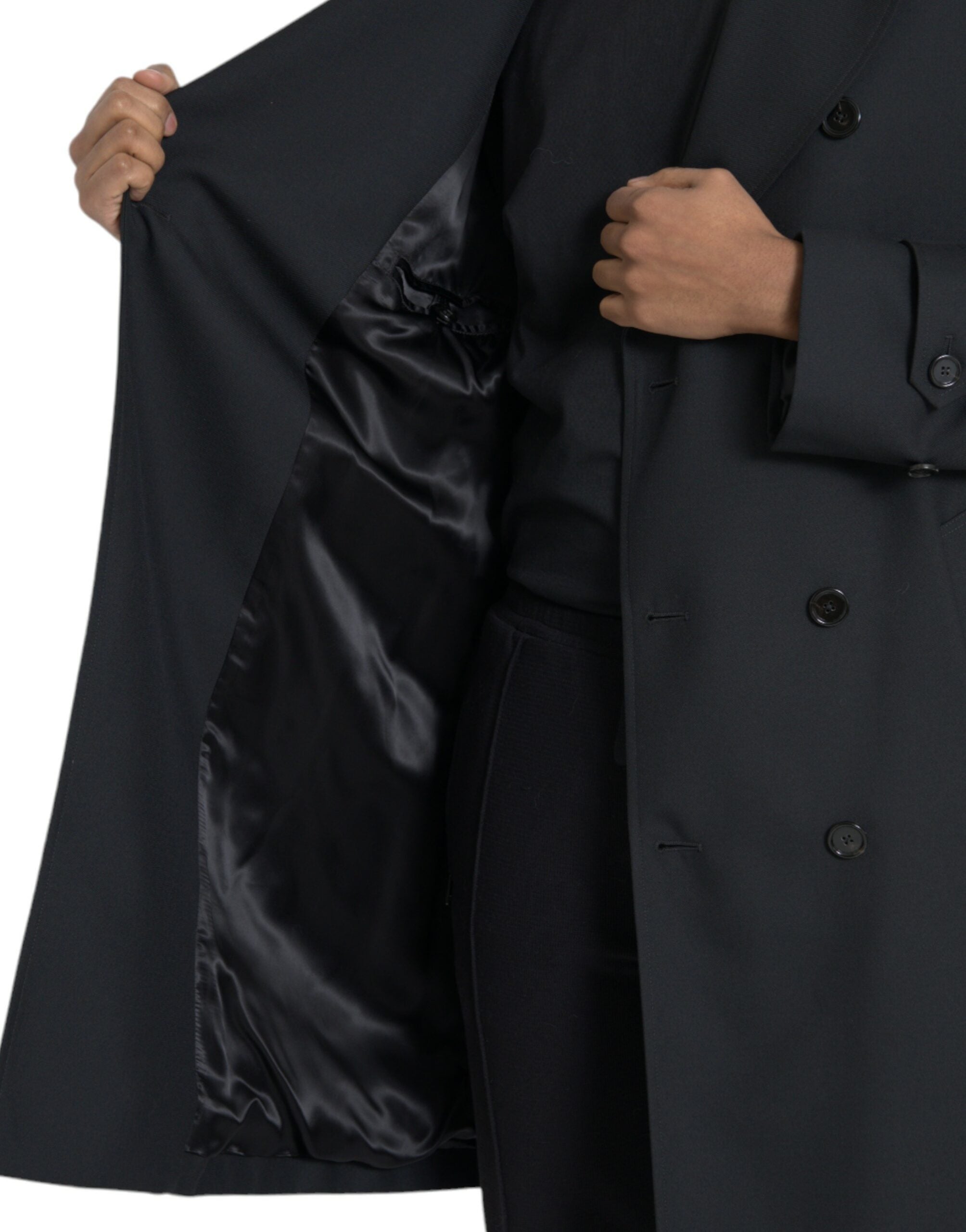 Dolce & Gabbana Black Double Breasted Trench Coat Jacket -   -  Dolce & Gabbana. Dolce & Gabbana Black Double Breasted Trench Coat Jacket -   -  Dolce & Gabbana.