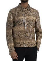 Dolce & Gabbana Beige Exotic Leather Biker Blouson Jacket -   -  Dolce & Gabbana.