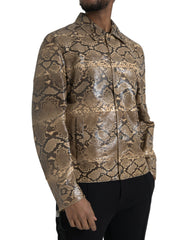 Dolce & Gabbana Beige Exotic Leather Biker Blouson Jacket -   -  Dolce & Gabbana.
