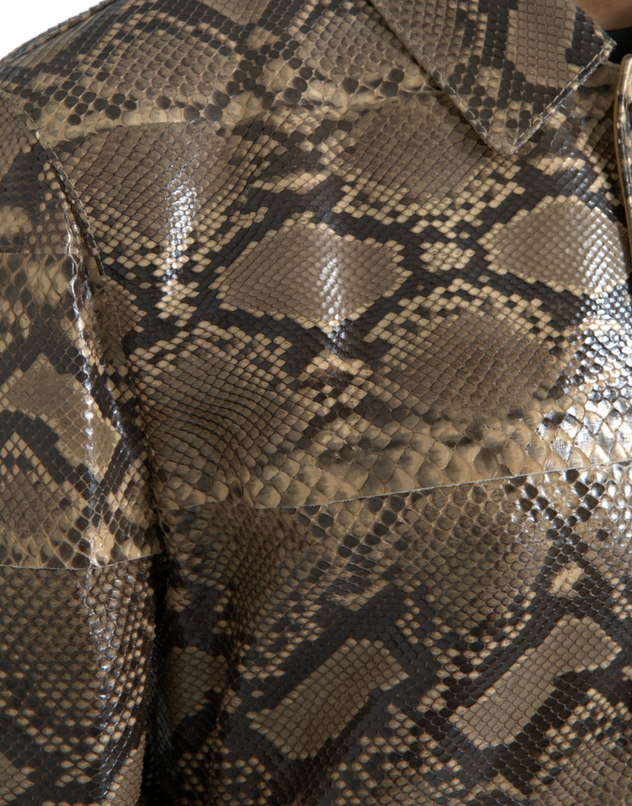 Dolce & Gabbana Beige Exotic Leather Biker Blouson Jacket -   -  Dolce & Gabbana. Dolce & Gabbana Beige Exotic Leather Biker Blouson Jacket -   -  Dolce & Gabbana.