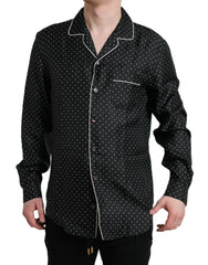 Dolce & Gabbana Black Polka Dot Silk Long Sleeve Shirt -   -  Dolce & Gabbana.