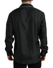 Dolce & Gabbana Black Polka Dot Silk Long Sleeve Shirt -   -  Dolce & Gabbana.