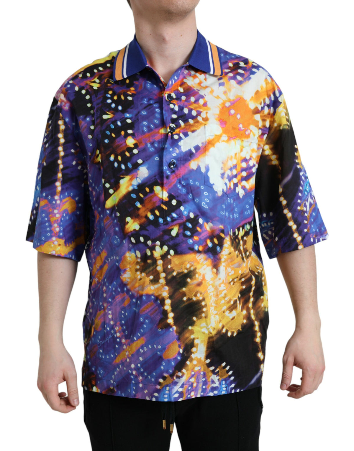 Dolce & Gabbana Multicolor Luminarie Print Cotton Casual Shirt -   -  Dolce & Gabbana.