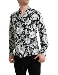 Dolce & Gabbana Black White Floral Button Down Casual Shirt -   -  Dolce & Gabbana.