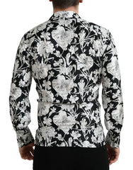 Dolce & Gabbana Black White Floral Button Down Casual Shirt -   -  Dolce & Gabbana.