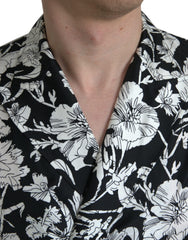 Dolce & Gabbana Black White Floral Button Down Casual Shirt -   -  Dolce & Gabbana.