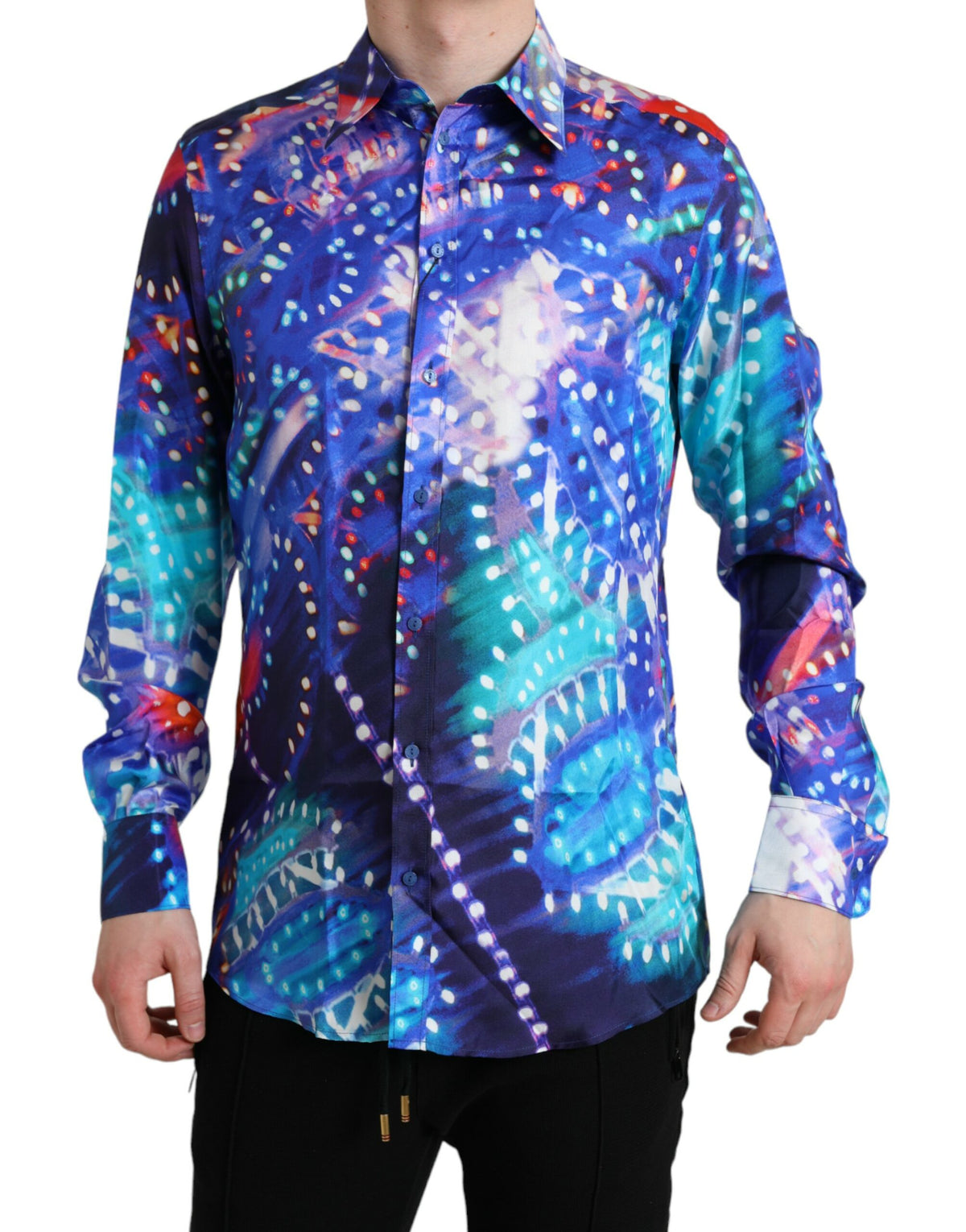 Dolce & Gabbana Purple Luminarie Silk Slim MARTINI Shirt -   -  Dolce & Gabbana.