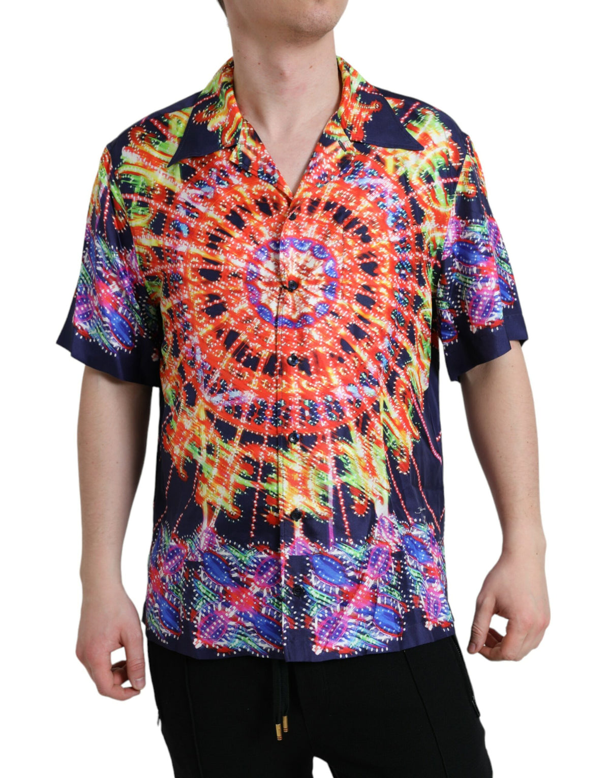 Dolce & Gabbana Multicolor Luminarie Silk Casual Shirt -   -  Dolce & Gabbana.
