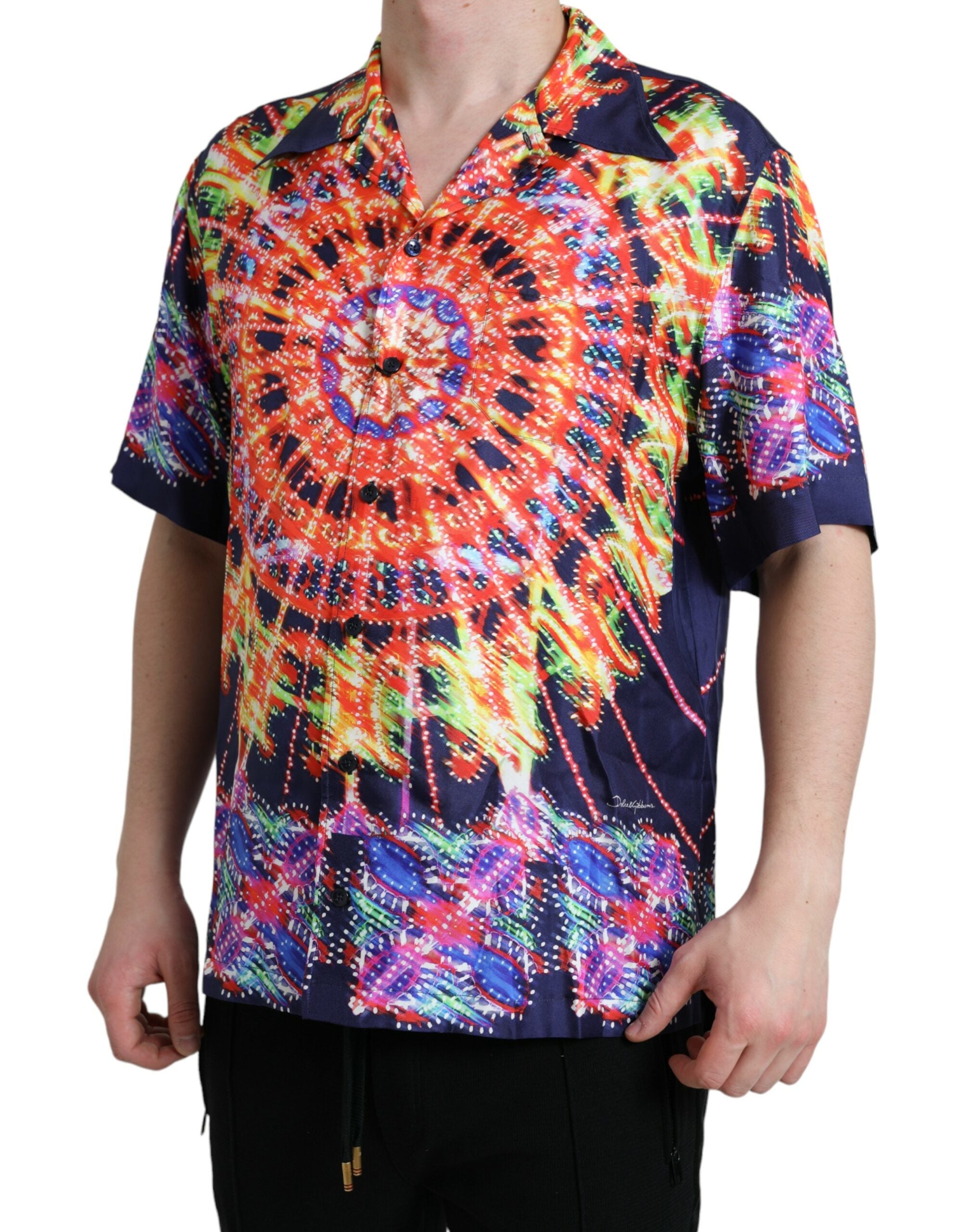 Dolce & Gabbana Multicolor Luminarie Silk Casual Shirt -   -  Dolce & Gabbana. Dolce & Gabbana Multicolor Luminarie Silk Casual Shirt -   -  Dolce & Gabbana.