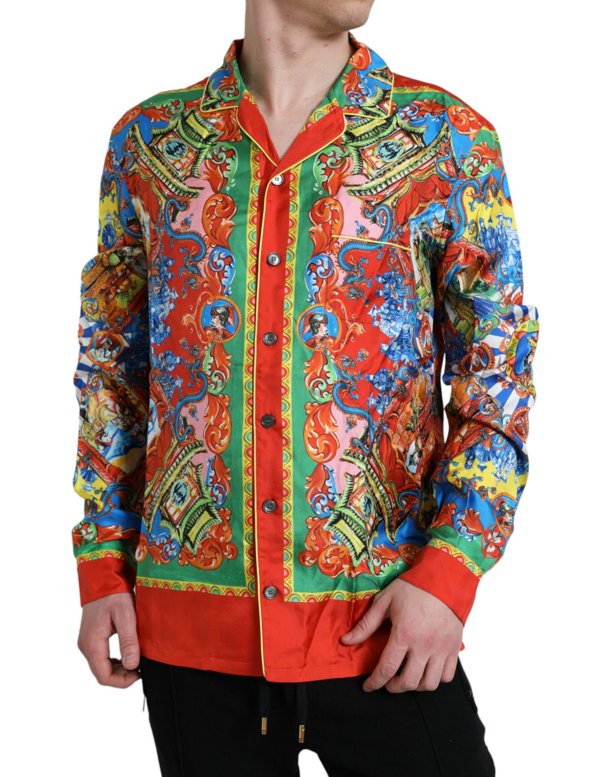 Dolce & Gabbana Multicolor Patterned Button Down Casual Shirt -   -  Dolce & Gabbana.