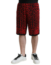 Dolce & Gabbana Red Leopard Print Viscose Bermuda Shorts -   -  Dolce & Gabbana.
